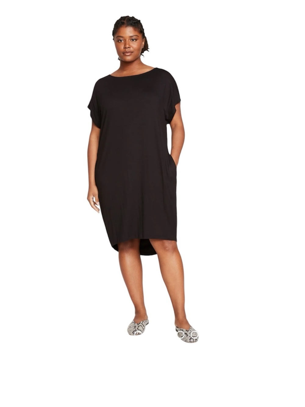 NWT Philosophy Black Short Sleeve Pocket Ultra Soft T-Shirt
Dress SZ 2X